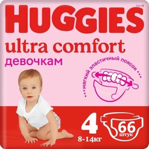 Подгузники Huggies Ultra Comfort Girl Mega 4 66 шт