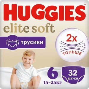 Трусики-подгузники Huggies Elite Soft Mega 6 32 шт