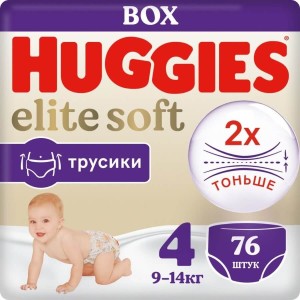 Трусики-подгузники Huggies Elite Soft Box 4 76 шт
