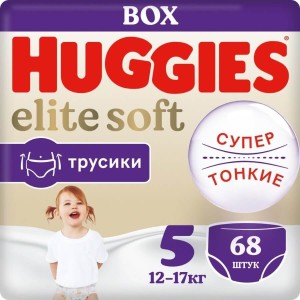 Трусики-подгузники Huggies Elite Soft Box 5 68 шт