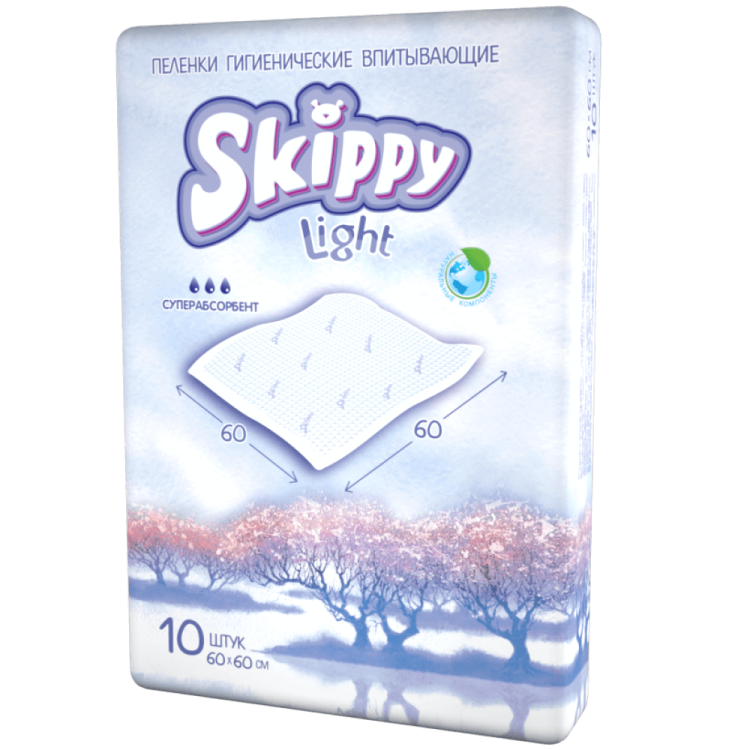 Пеленки впитывающие Skippy Light 60*60 см (10 шт)