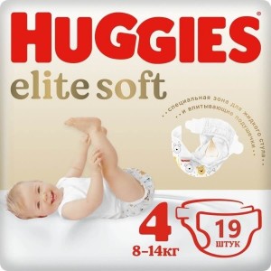 Подгузники Huggies Elite Soft 4 Conv 19шт