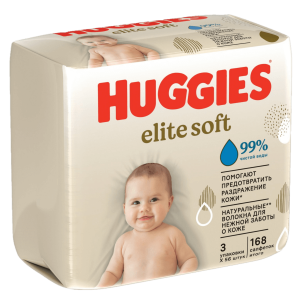 Салфетки влажные Huggies Elite Soft 168 шт