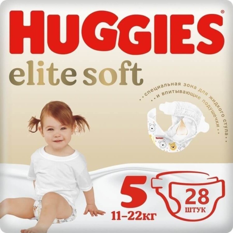 Подгузники Huggies Elite Soft 5 Jumbo 28шт