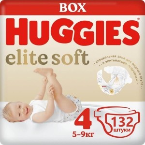 Подгузники Huggies Elite Soft Box 4 132 шт